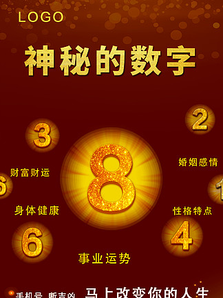 探索數(shù)字能量 企業(yè)文化海報(bào)設(shè)計(jì)——神秘?cái)?shù)字能量學(xué)海報(bào)矢量圖免費(fèi)下載（1167像素 PSD格式，編號(hào)32604650）