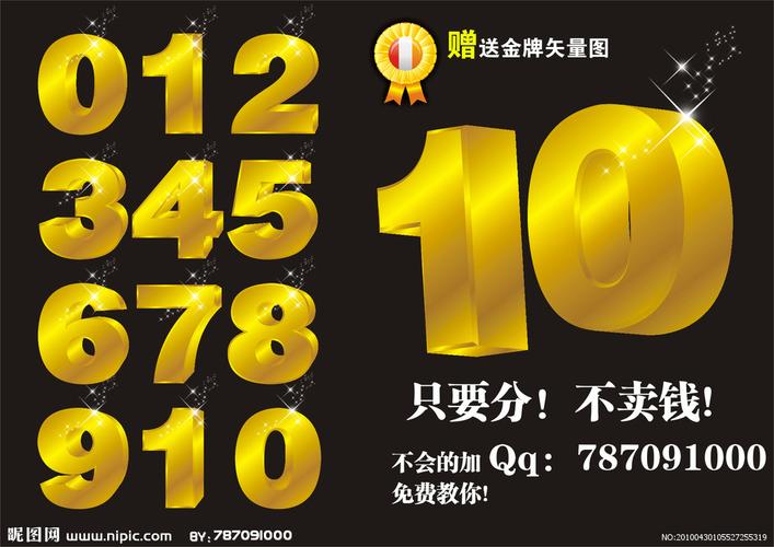 3d數字黃金立體字設計圖